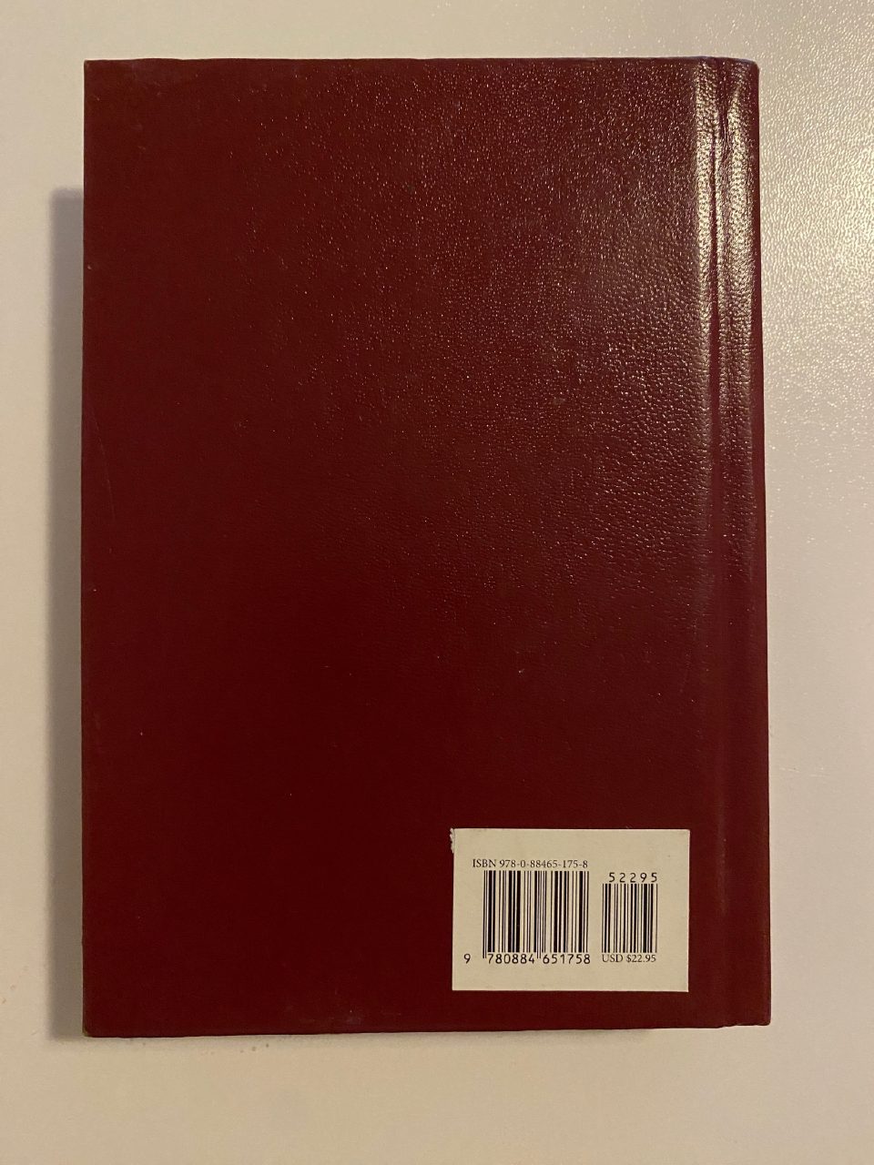 Back cover of Drew's copy of A Prayer Book