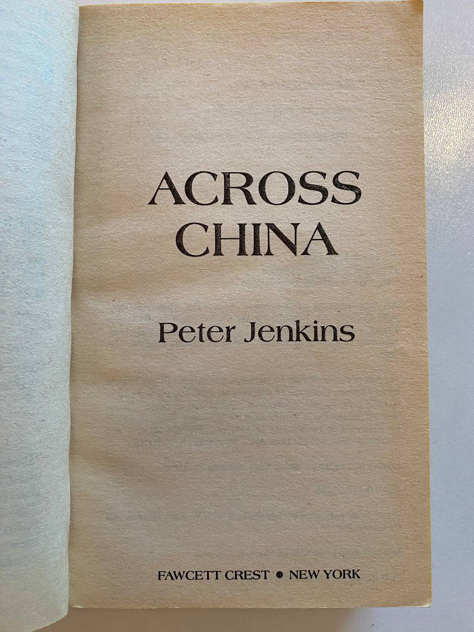 Title page of Drew's copy of Across China