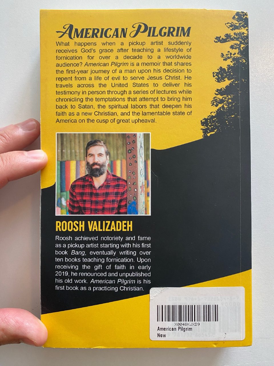Back cover of Drew's copy of American Pilgrim