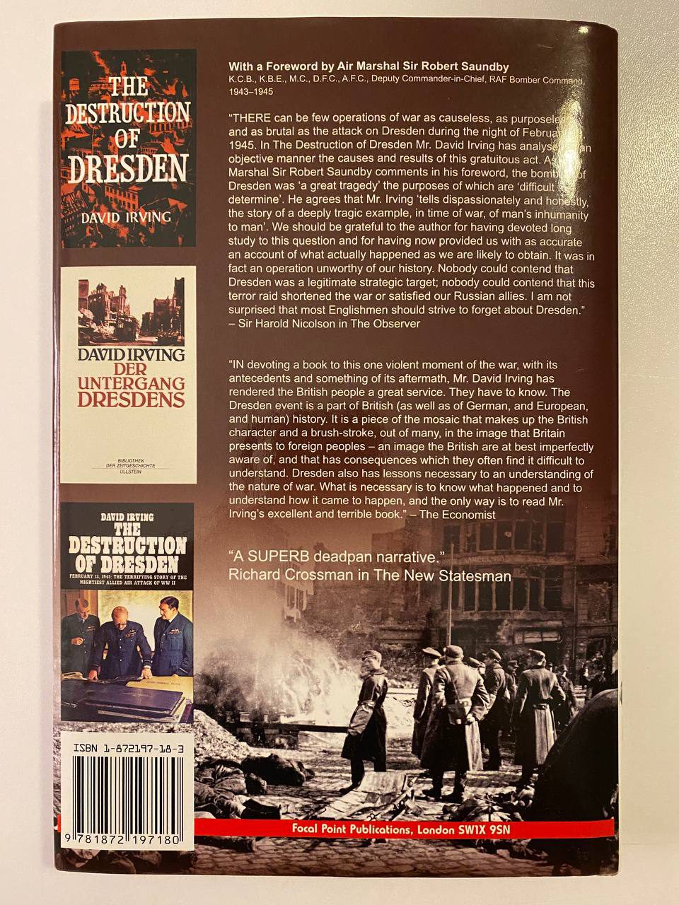 Back cover of Drew's copy of Apocalypse 1945: The Destruction of Dresden