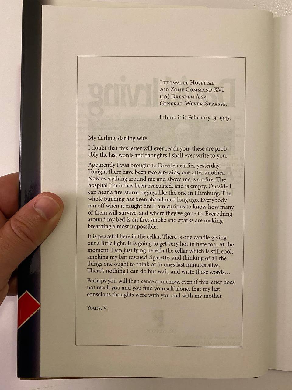 Provenance document of Drew's copy of Apocalypse 1945: The Destruction of Dresden