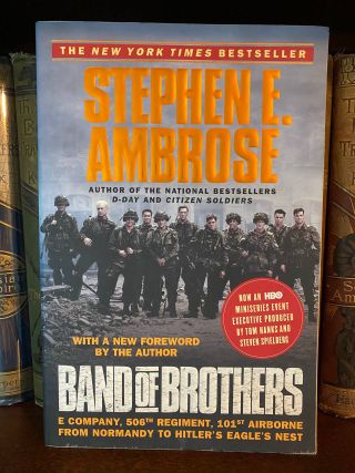Cover of Drew's copy of Band of Brothers