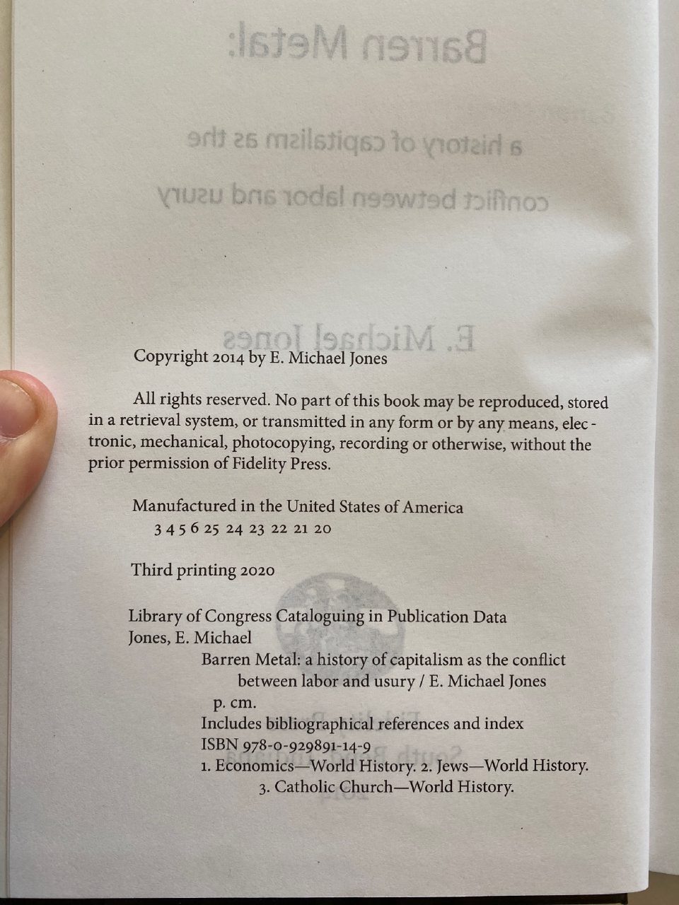 Physical detail of Drew's copy of Barren Metal