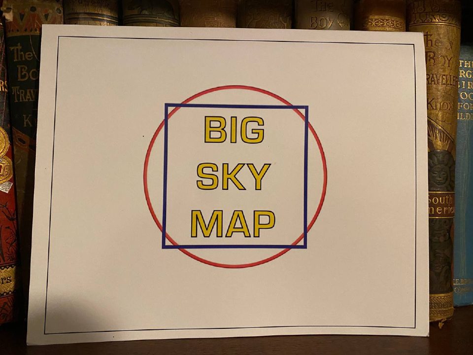 Front cover of Drew's copy of Big Sky Map