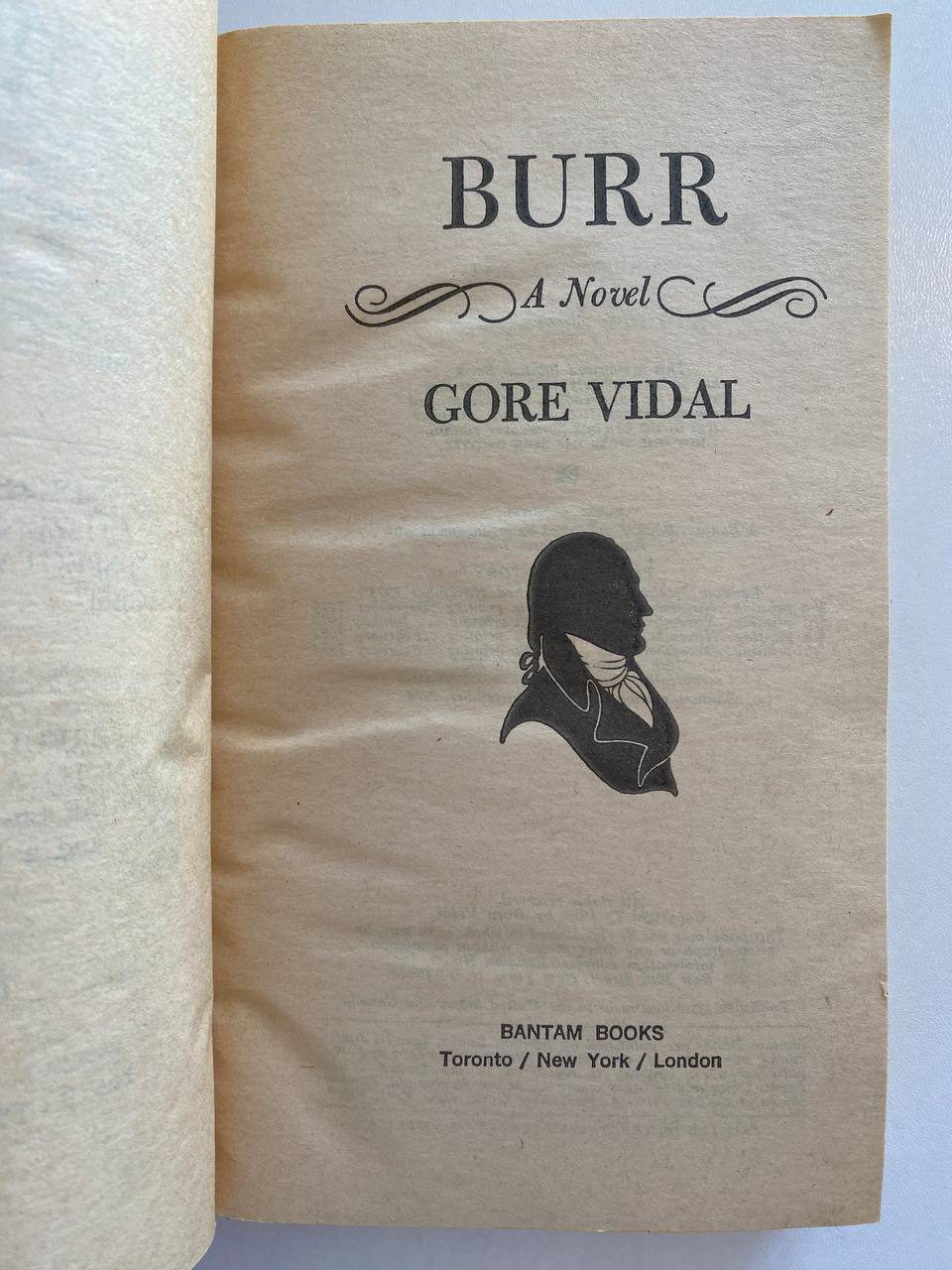 Title page of Drew's copy of Burr