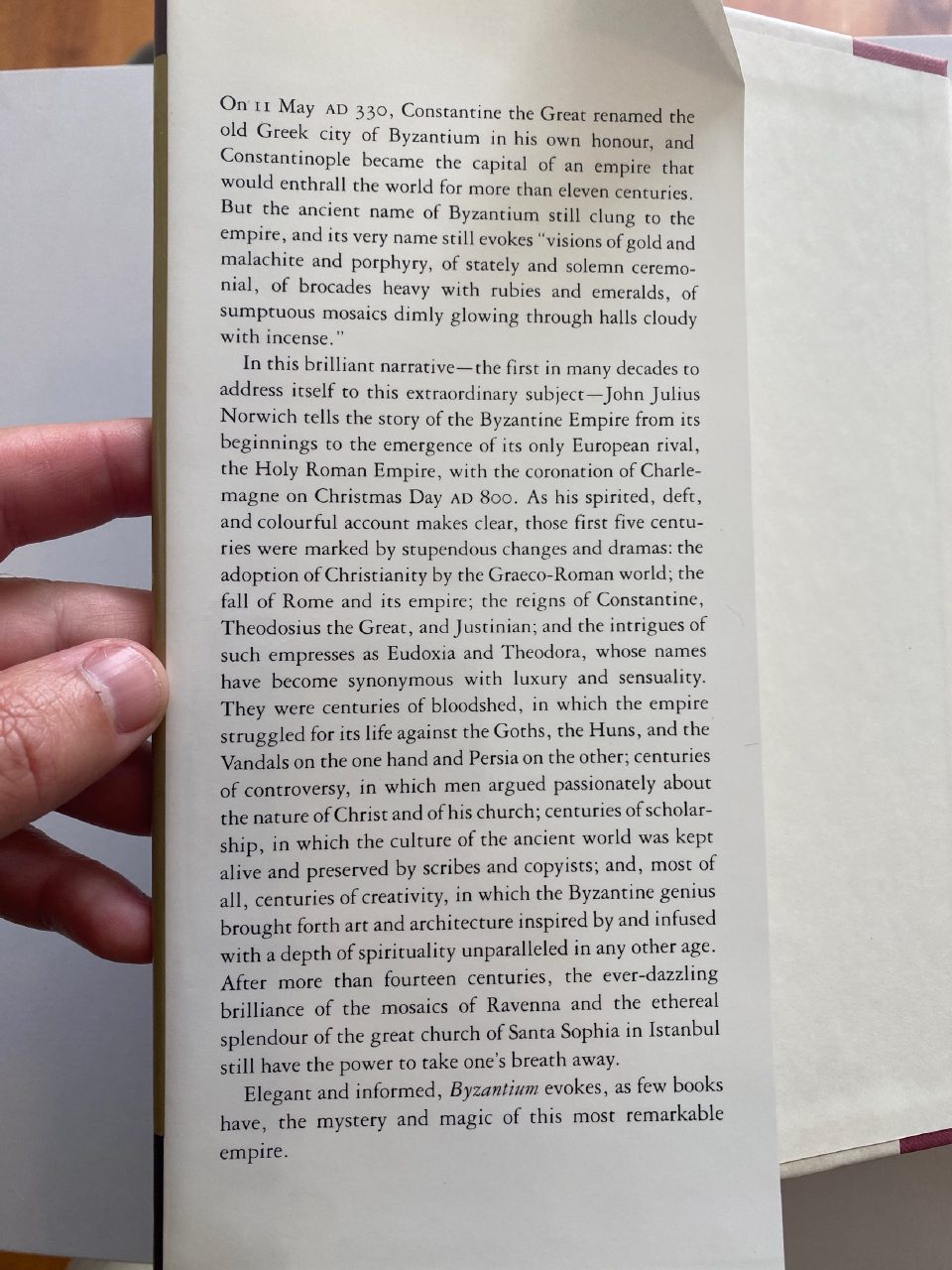 Physical detail of Drew's copy of Byzantium: The Early Centuries