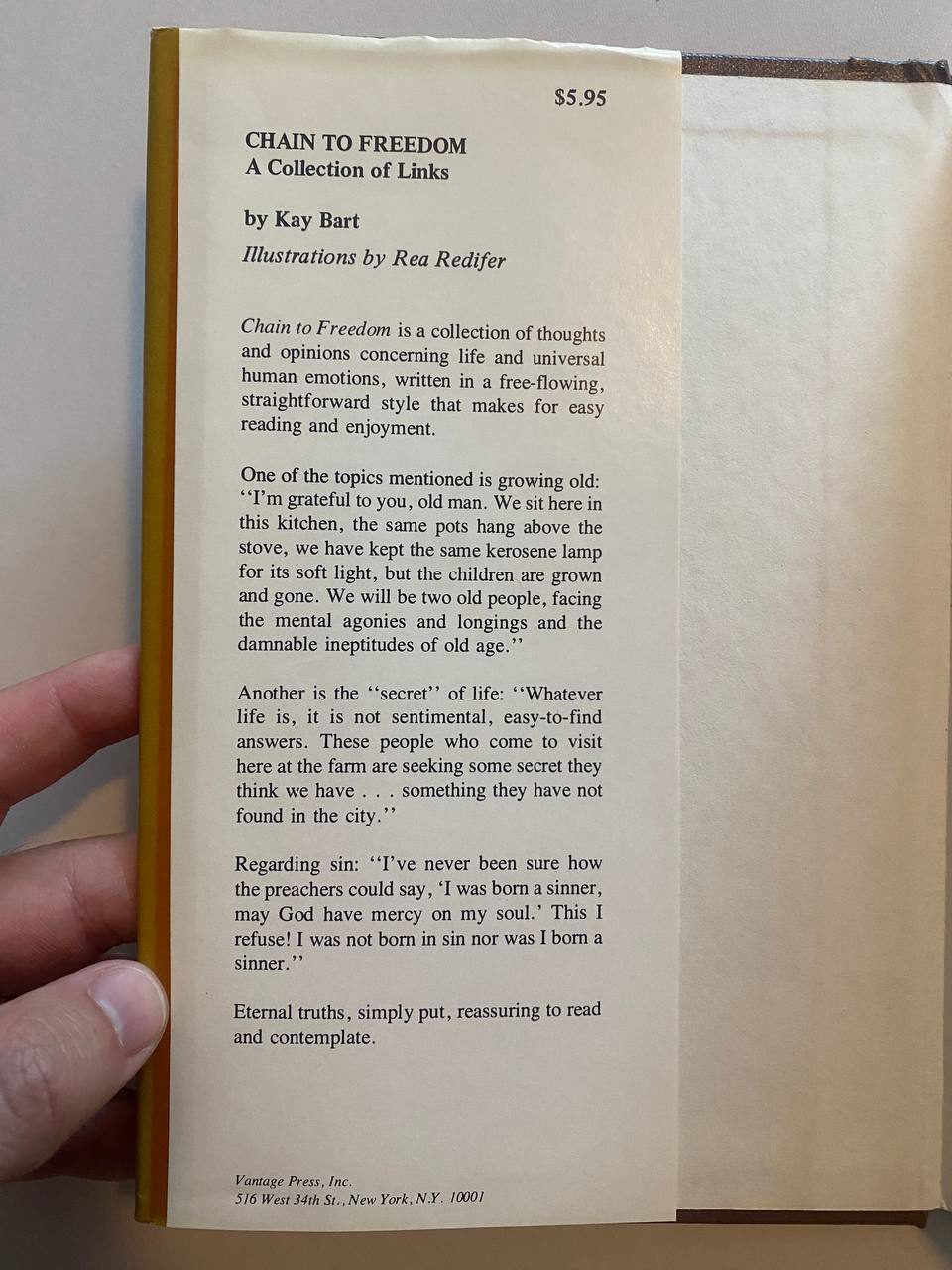 Dust jacket of Drew's copy of Chain to Freedom: A Collection of Links