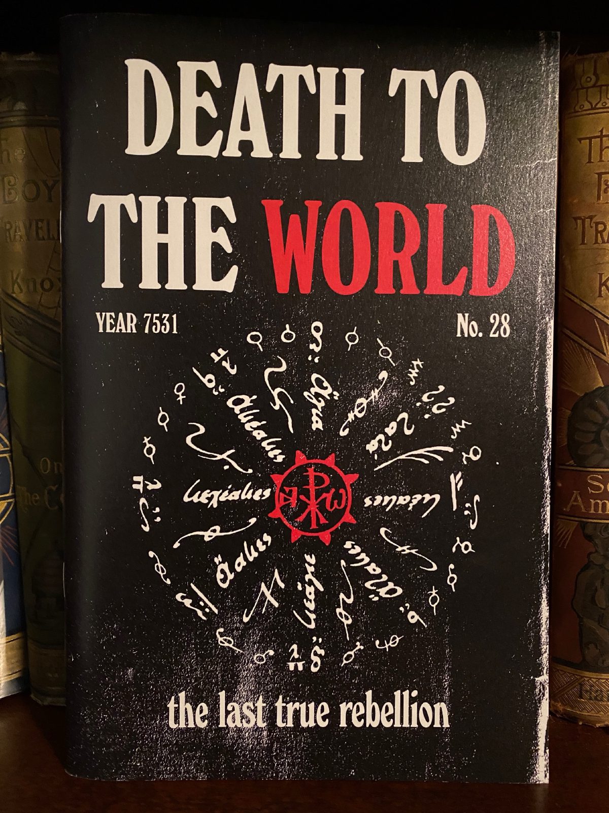 Cover of Drew's copy of Death to the World, No. 28