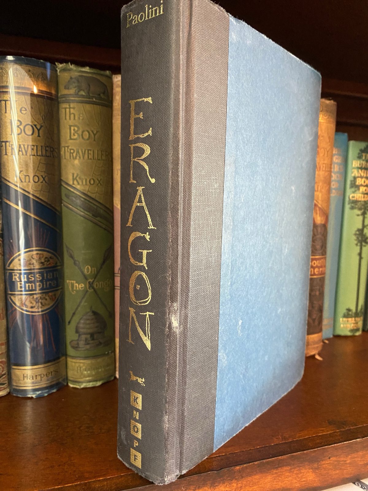 Cover of Drew's copy of Eragon