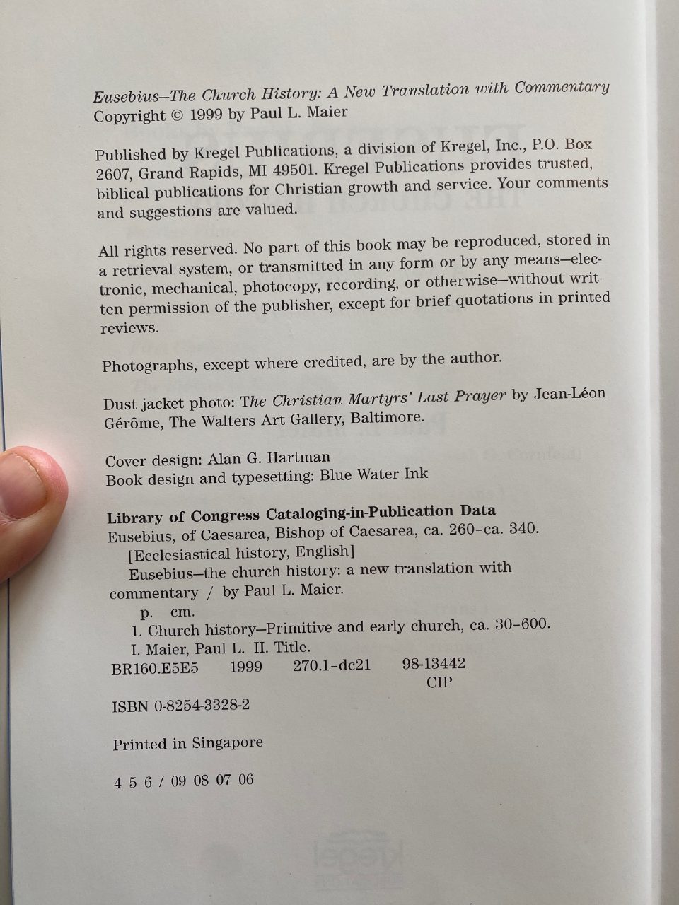 Physical detail of Drew's copy of Eusebius: The Church History