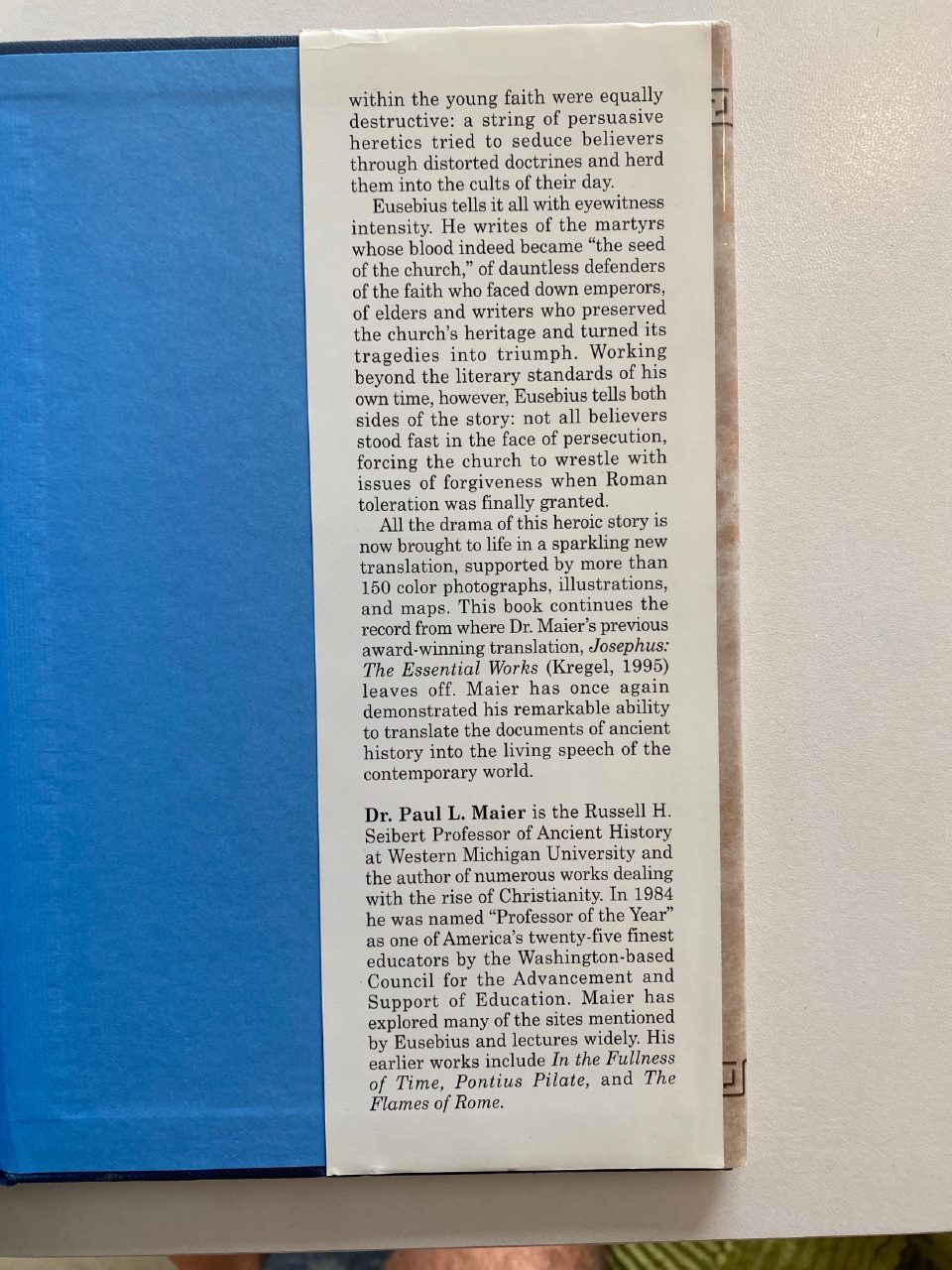 Physical detail of Drew's copy of Eusebius: The Church History