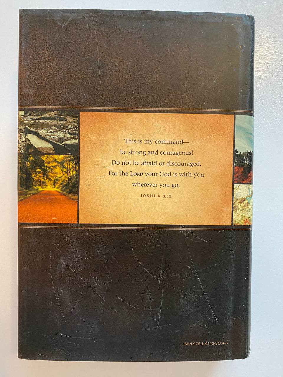 Back cover of Drew's copy of Every Man's Bible