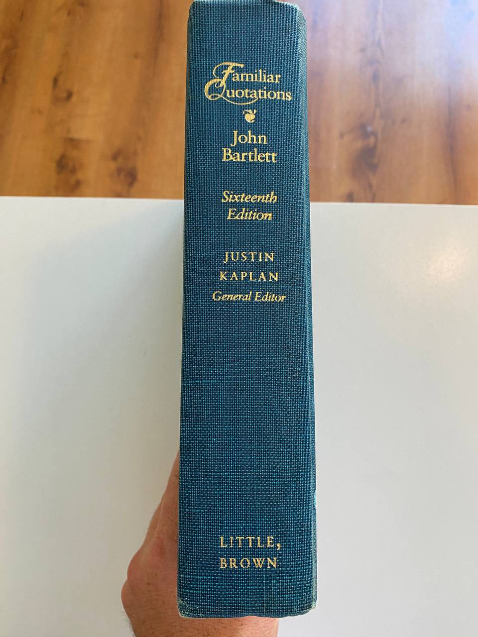 Shelf and spine of Drew's copy of Familiar Quotations