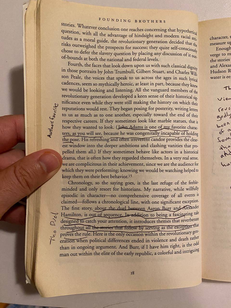 Physical detail of Drew's copy of Founding Brothers