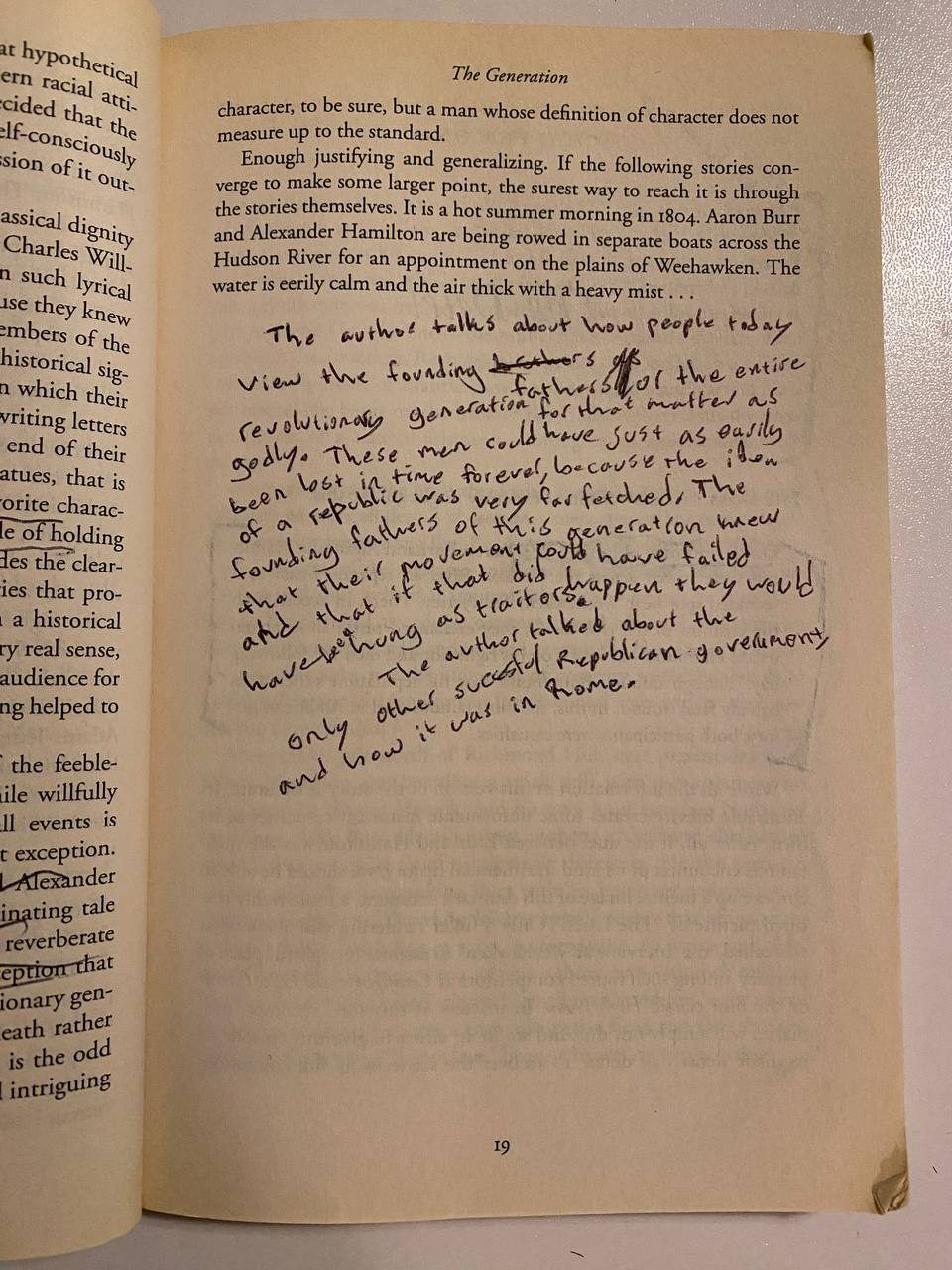 Physical detail of Drew's copy of Founding Brothers