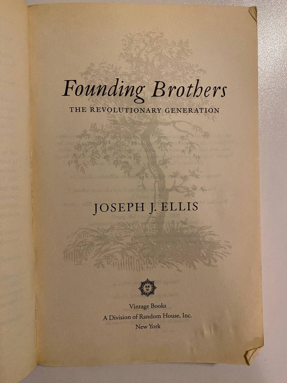Title page of Drew's copy of Founding Brothers