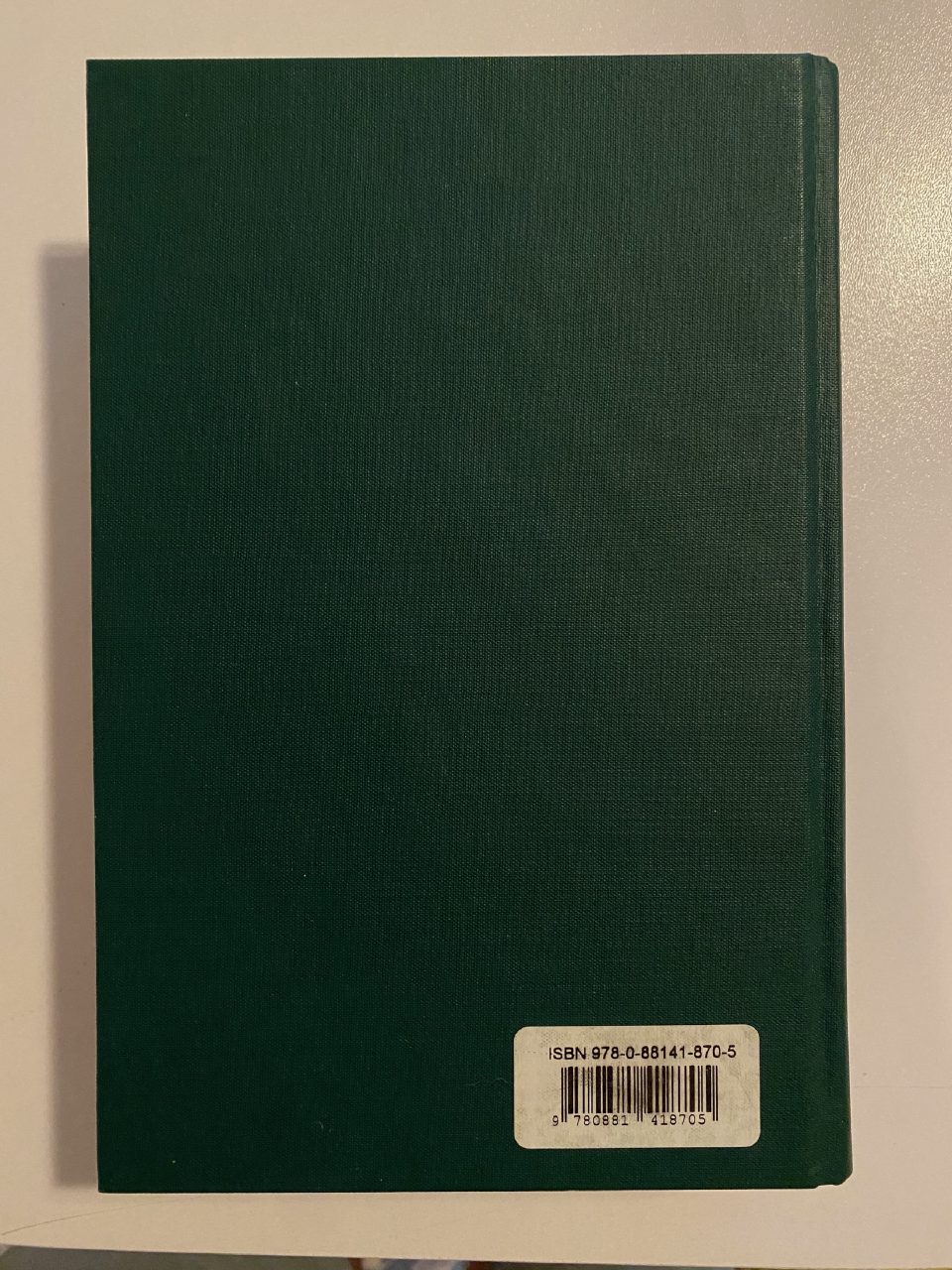 Back cover of Drew's copy of Grace for Grace: The Psalter and the Holy Fathers