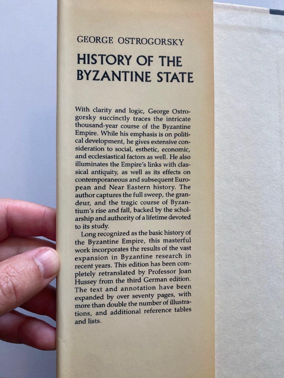 Physical detail of Drew's copy of History of the Byzantine State