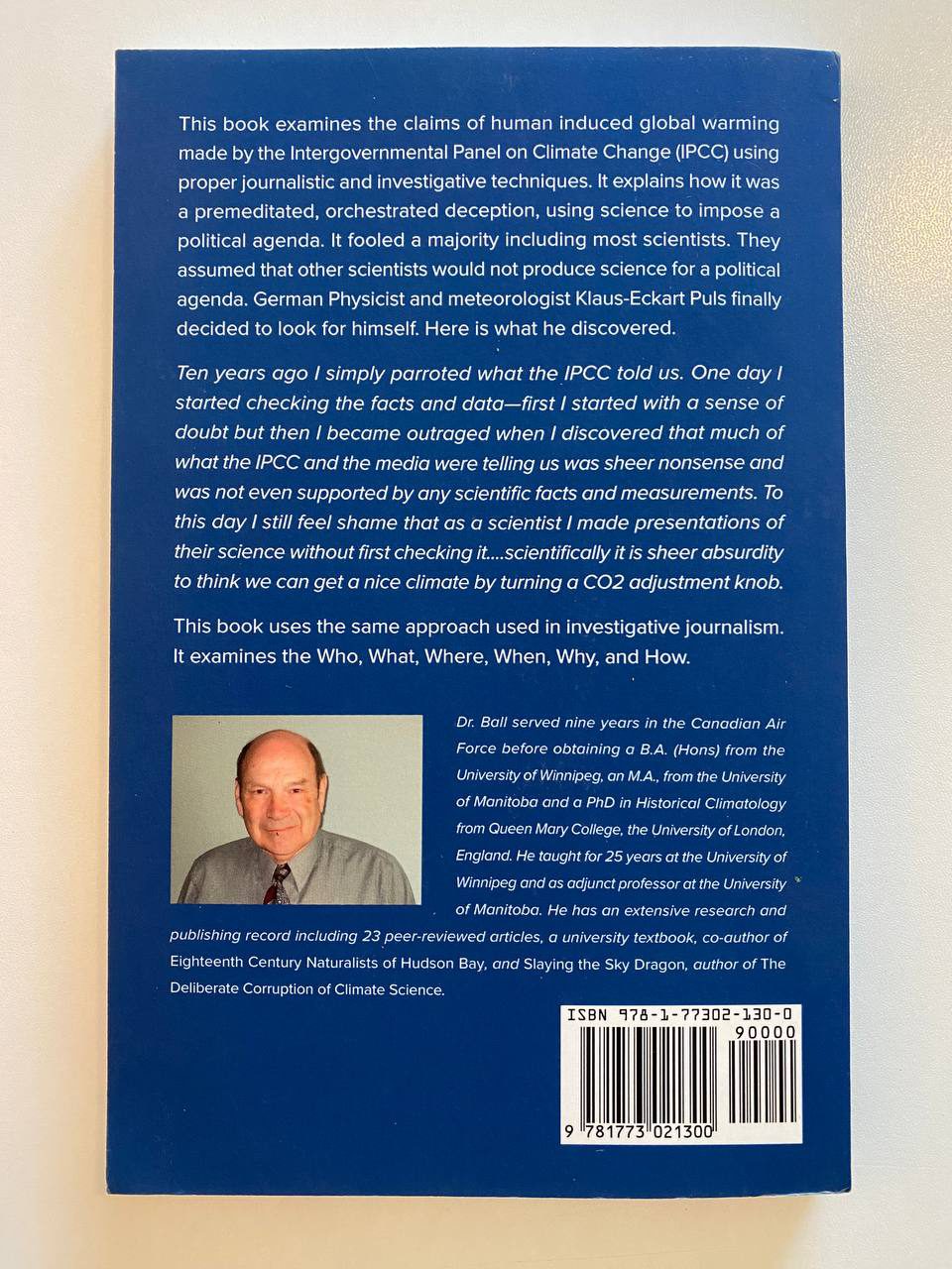 Back cover of Drew's copy of Human Caused Global Warming
