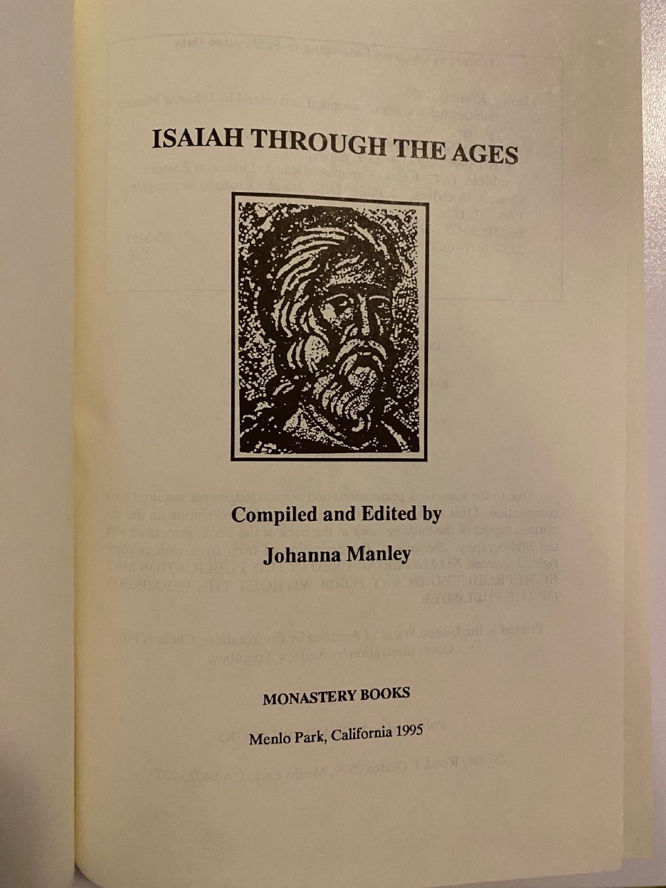 Physical detail of Drew's copy of Isaiah Through the Ages