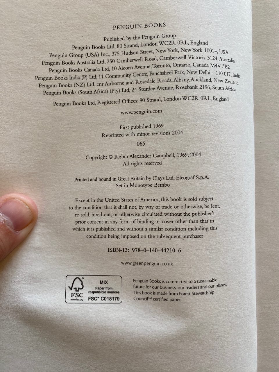 Physical detail of Drew's copy of Letters from a Stoic