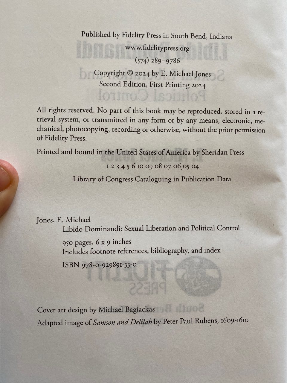 Physical detail of Drew's copy of Libido Dominandi