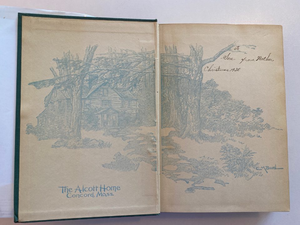 Interior or edition detail of Drew's copy of Little Men