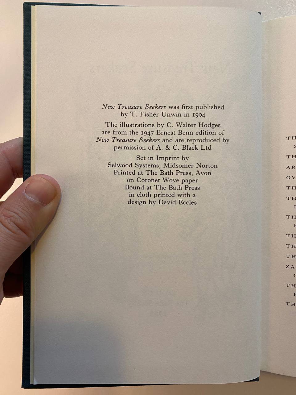 Copyright page of Drew's copy of New Treasure Seekers