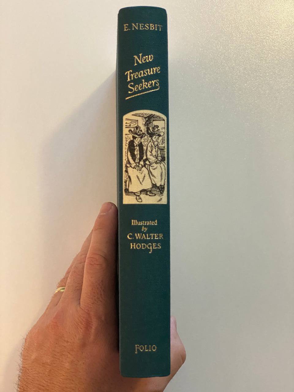 Shelf and spine of Drew's copy of New Treasure Seekers