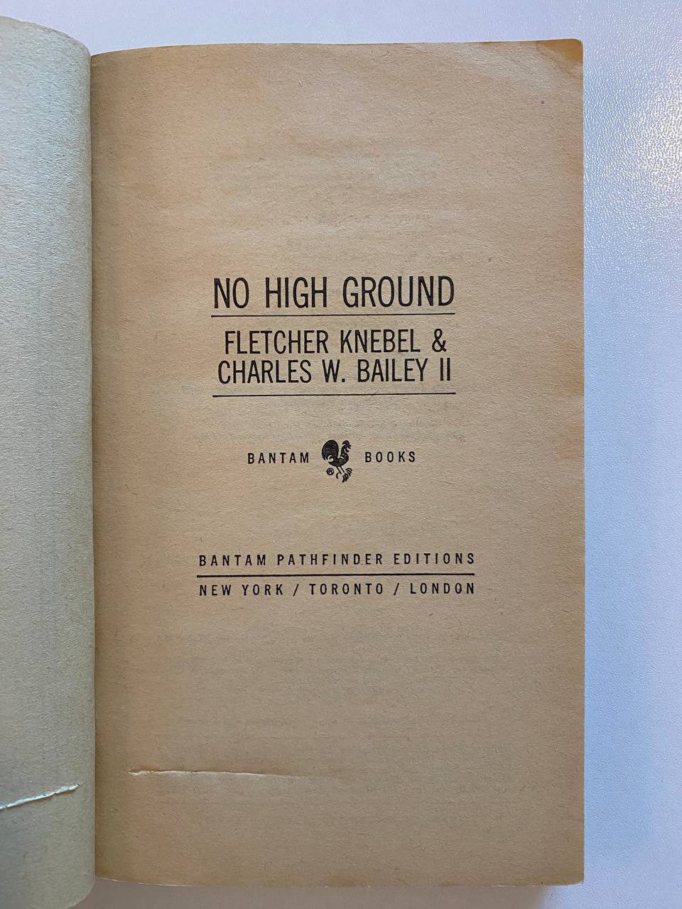Title page of Drew's copy of No High Ground