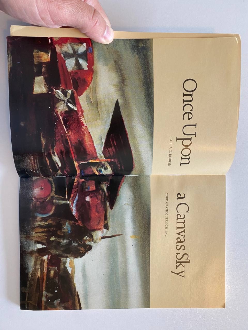 Illustrated title spread of Drew's copy of Once Upon a Canvas Sky
