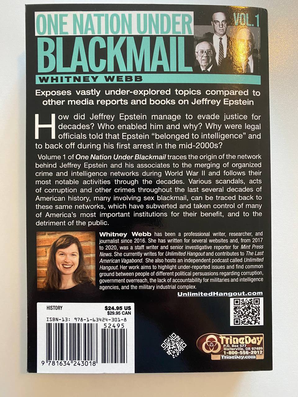 Back cover of Drew's copy of One Nation Under Blackmail Vol. 1