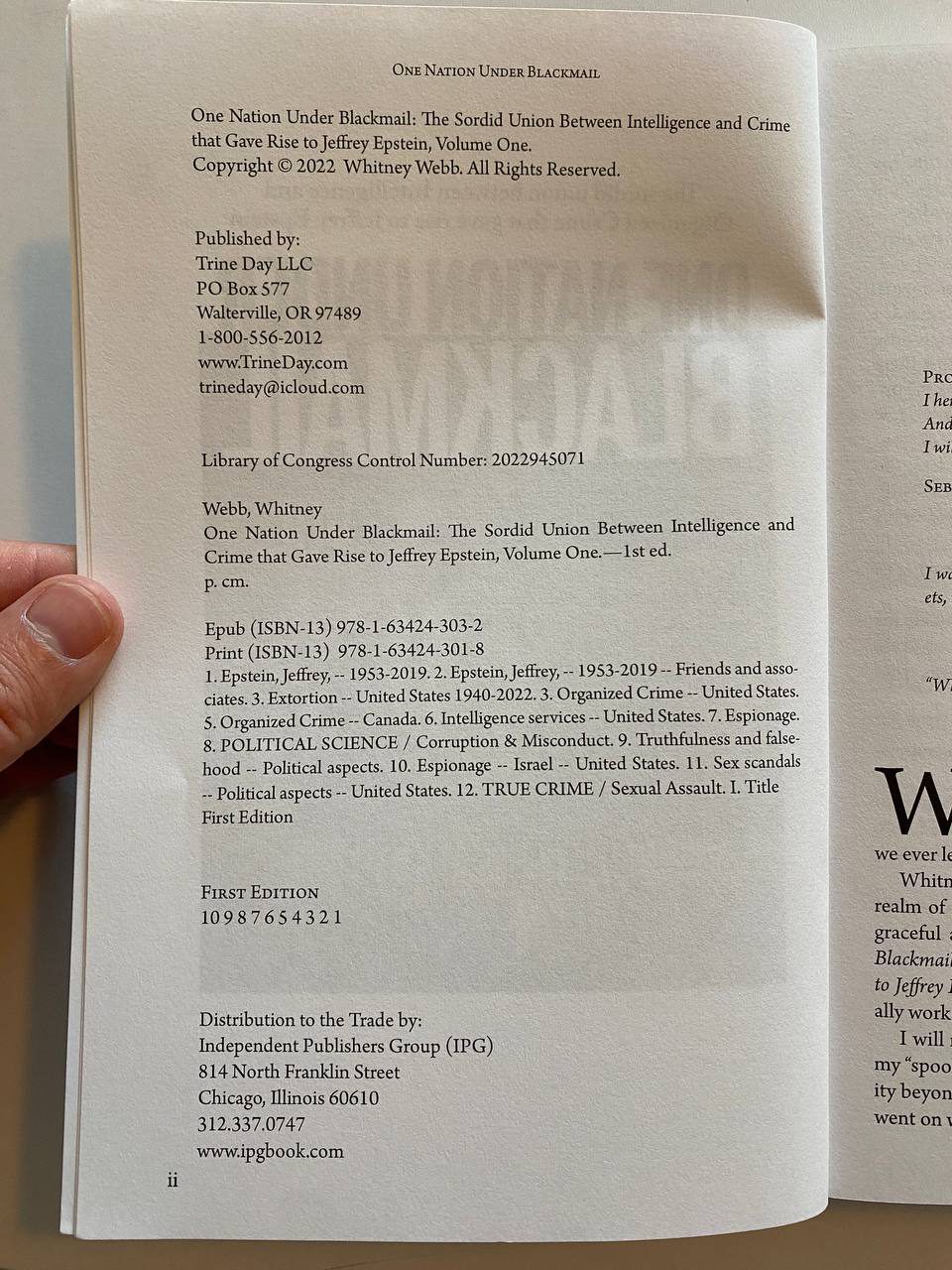 Physical detail of Drew's copy of One Nation Under Blackmail Vol. 1