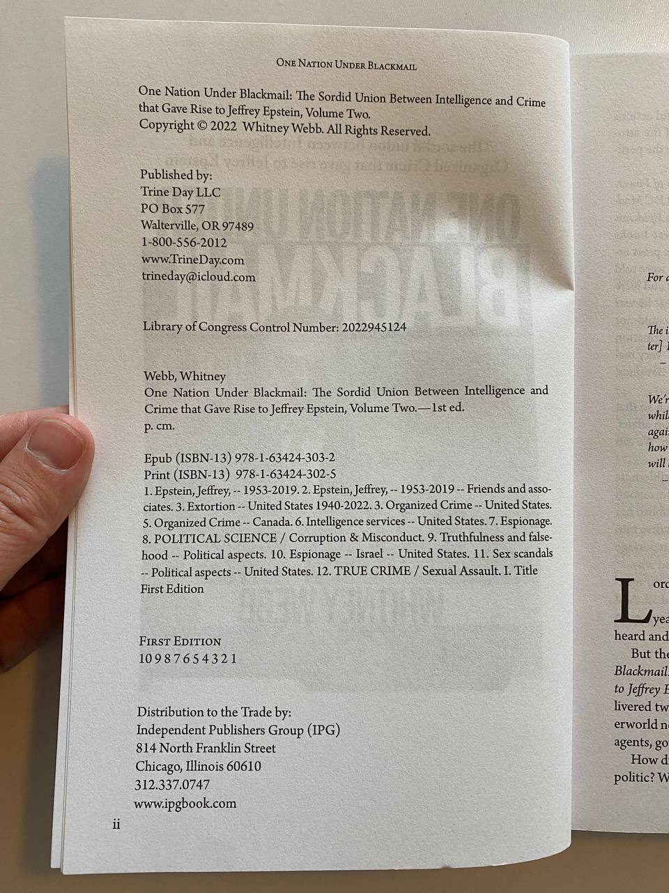 Physical detail of Drew's copy of One Nation Under Blackmail Vol. 2