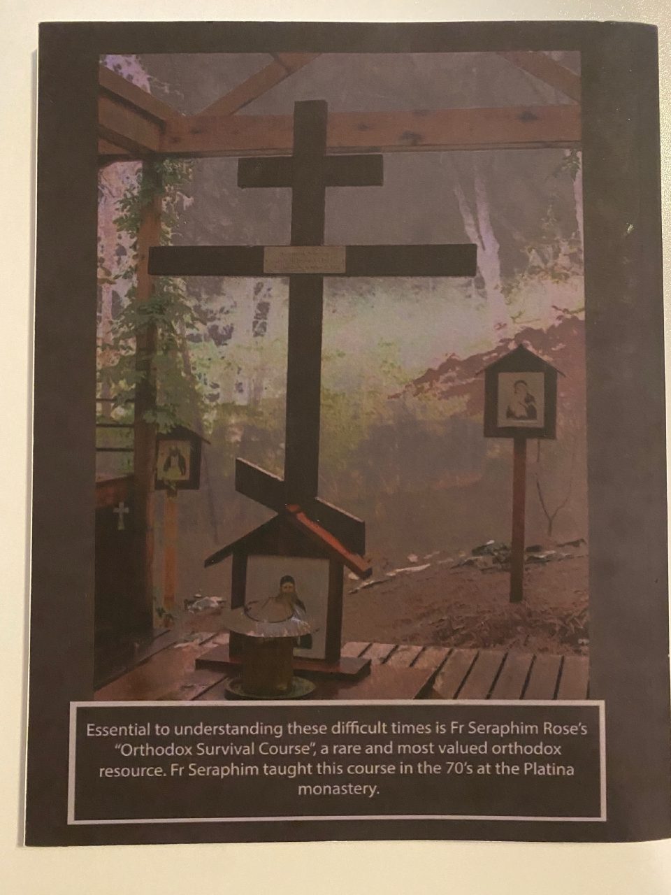 Back cover of Drew's copy of Orthodox Survival Course
