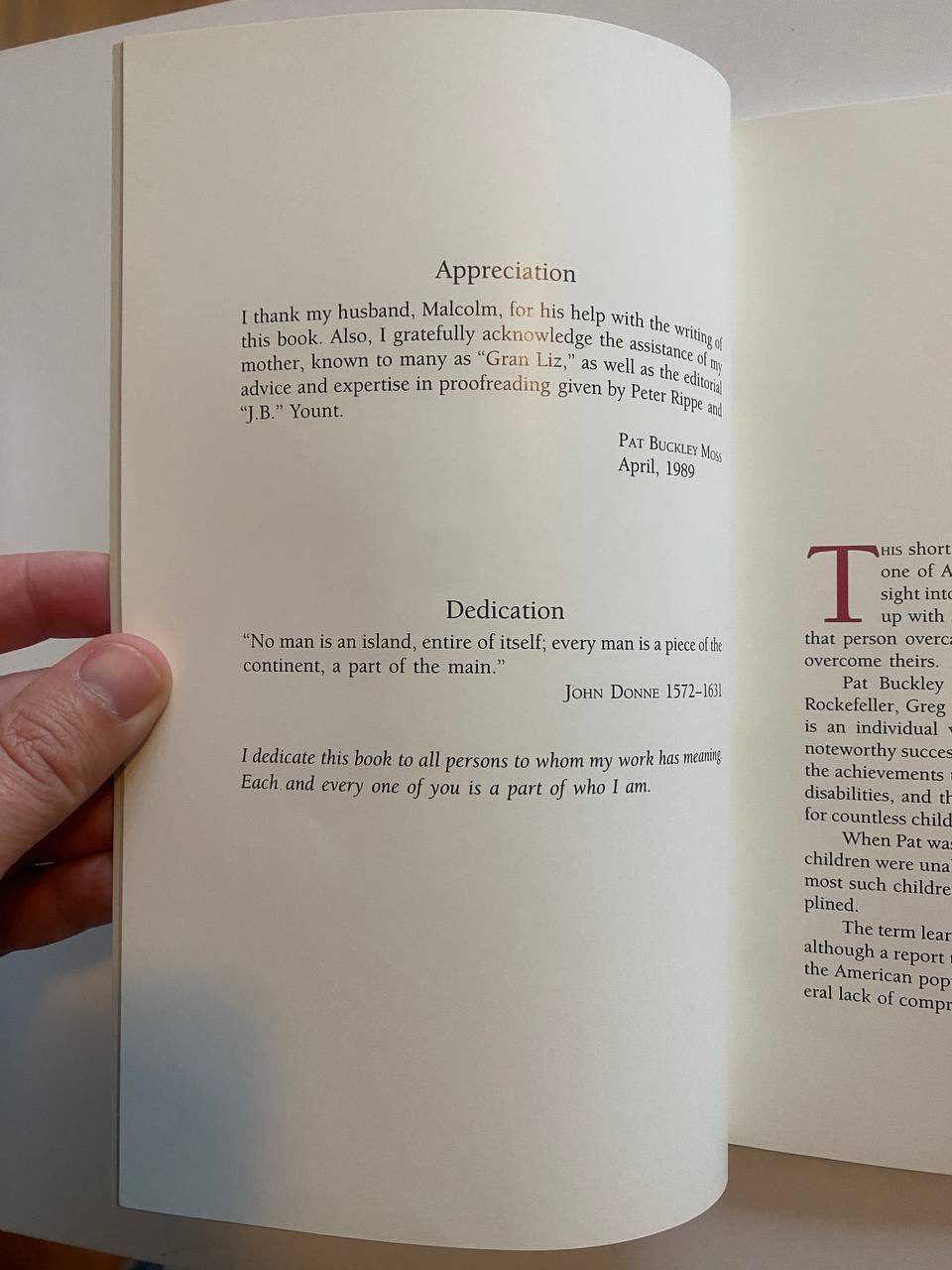 Appreciation and dedication of Drew's copy of P. Buckley Moss: The People's Artist