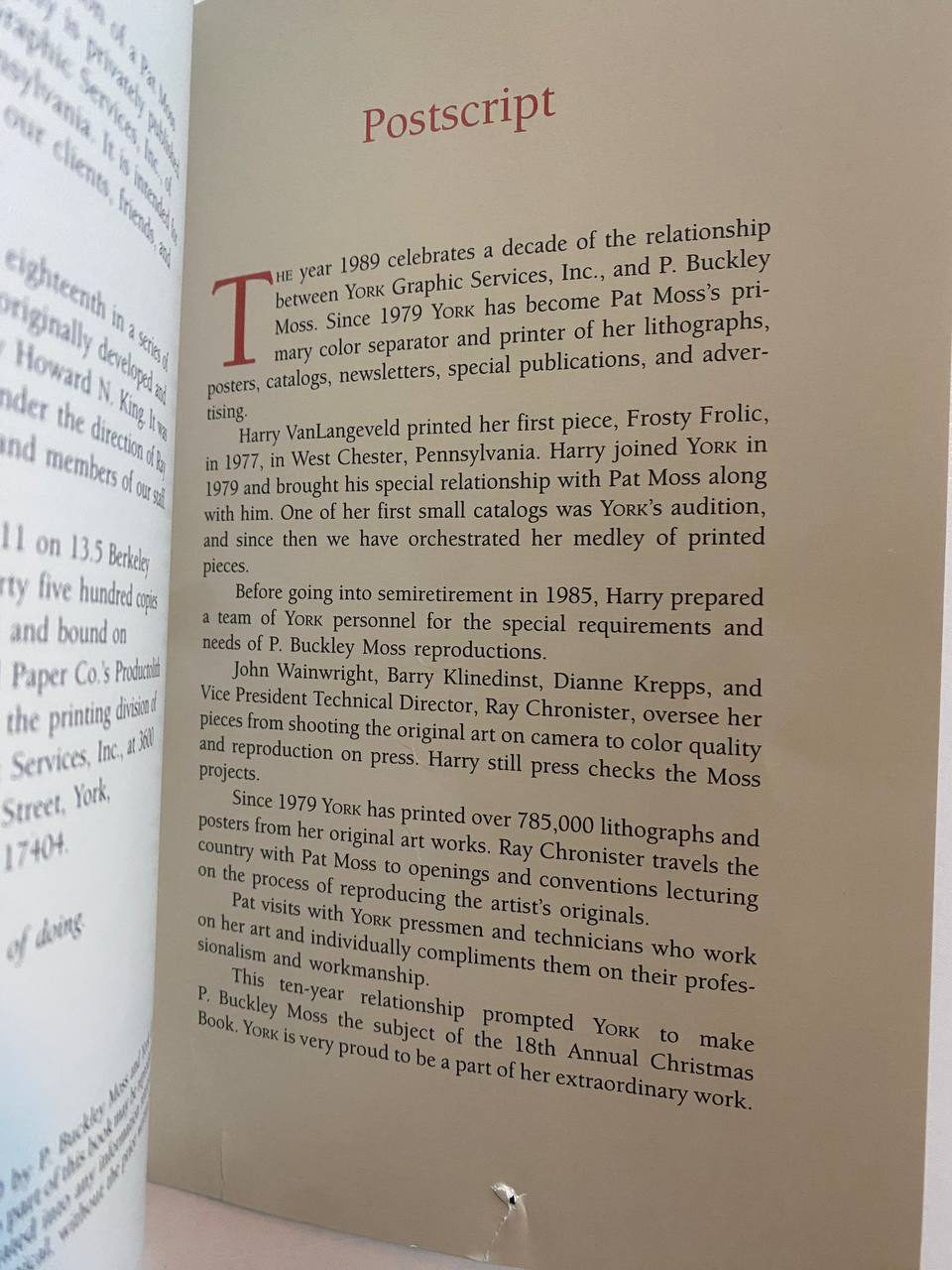 Postscript of Drew's copy of P. Buckley Moss: The People's Artist