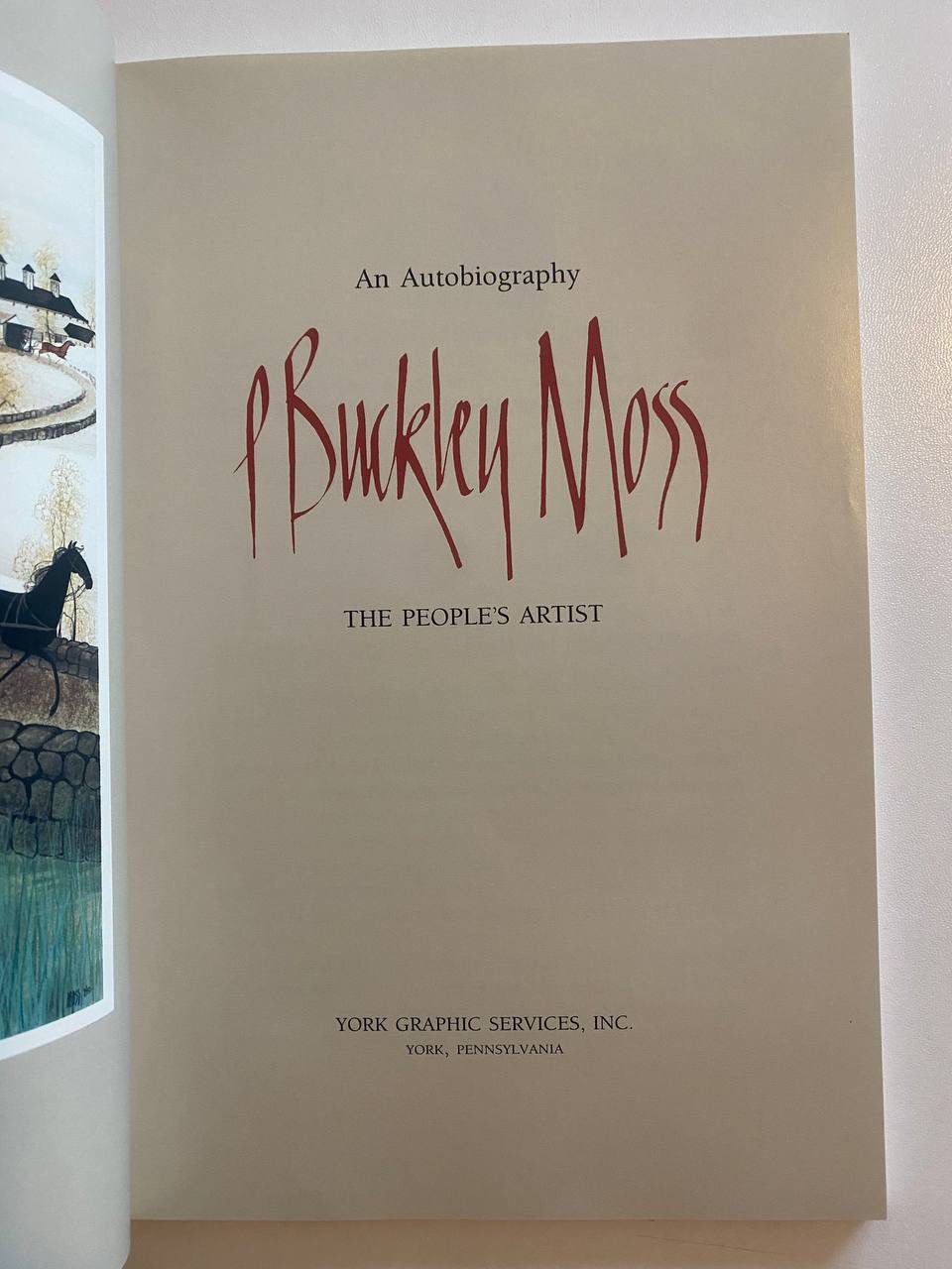 Title page of Drew's copy of P. Buckley Moss: The People's Artist