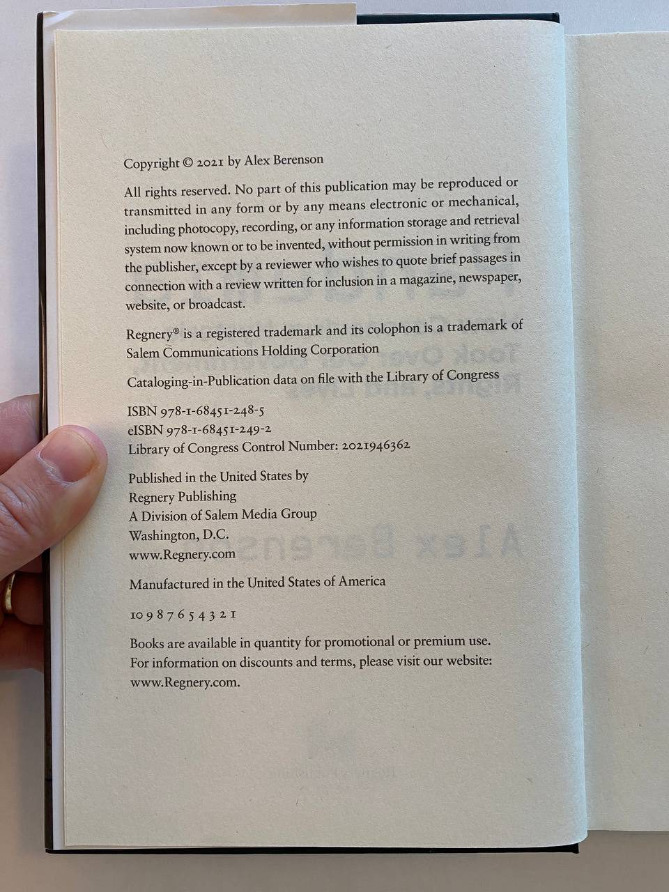 Copyright page of Drew's copy of Pandemia