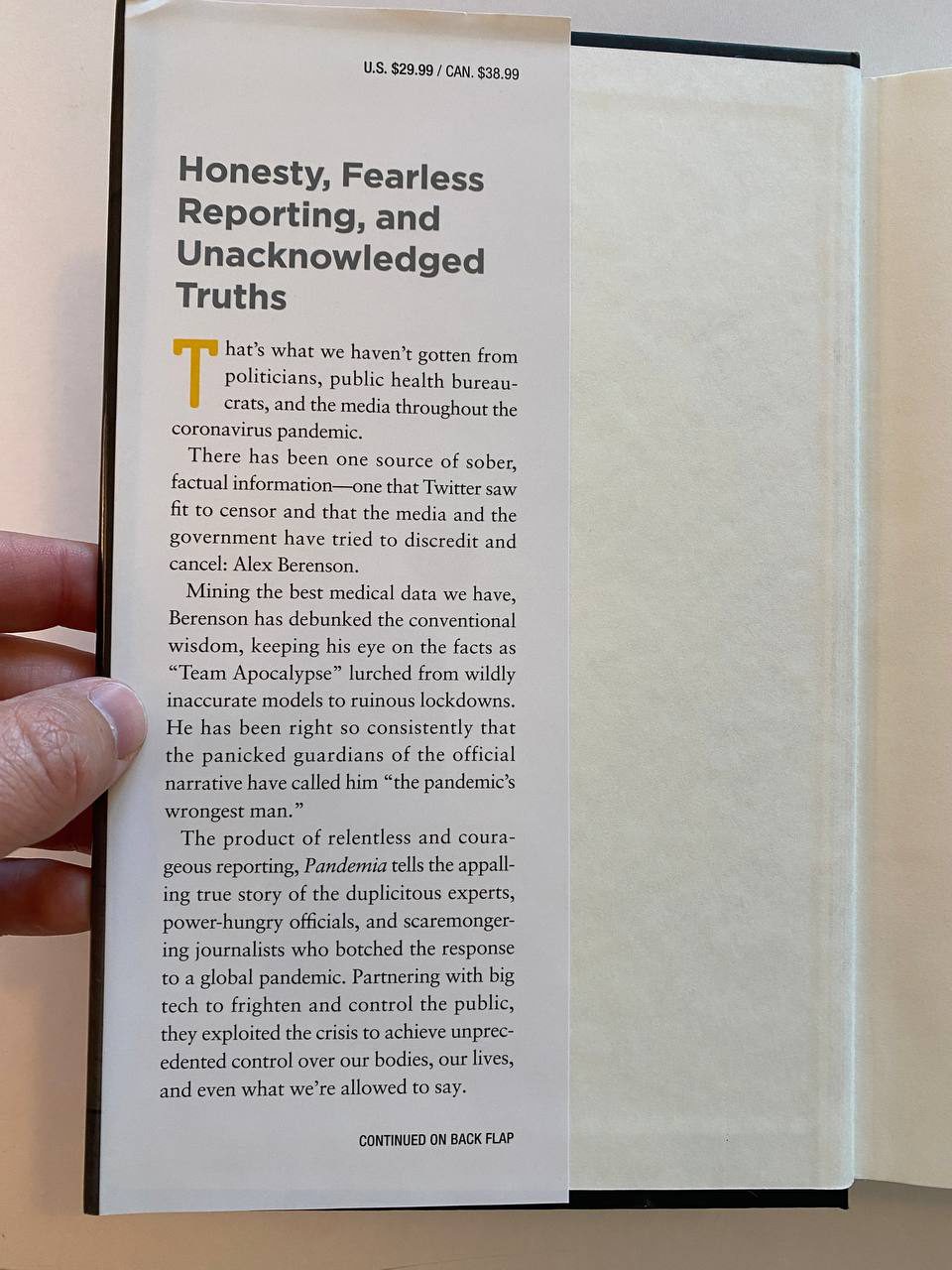 Dust jacket of Drew's copy of Pandemia