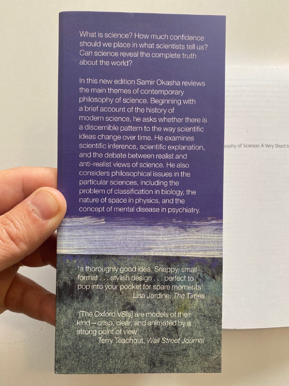 Physical detail of Drew's copy of Philosophy of Science: A Very Short Introduction