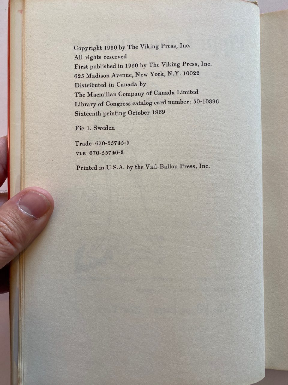 Interior or edition detail of Drew's copy of Pippi Longstocking