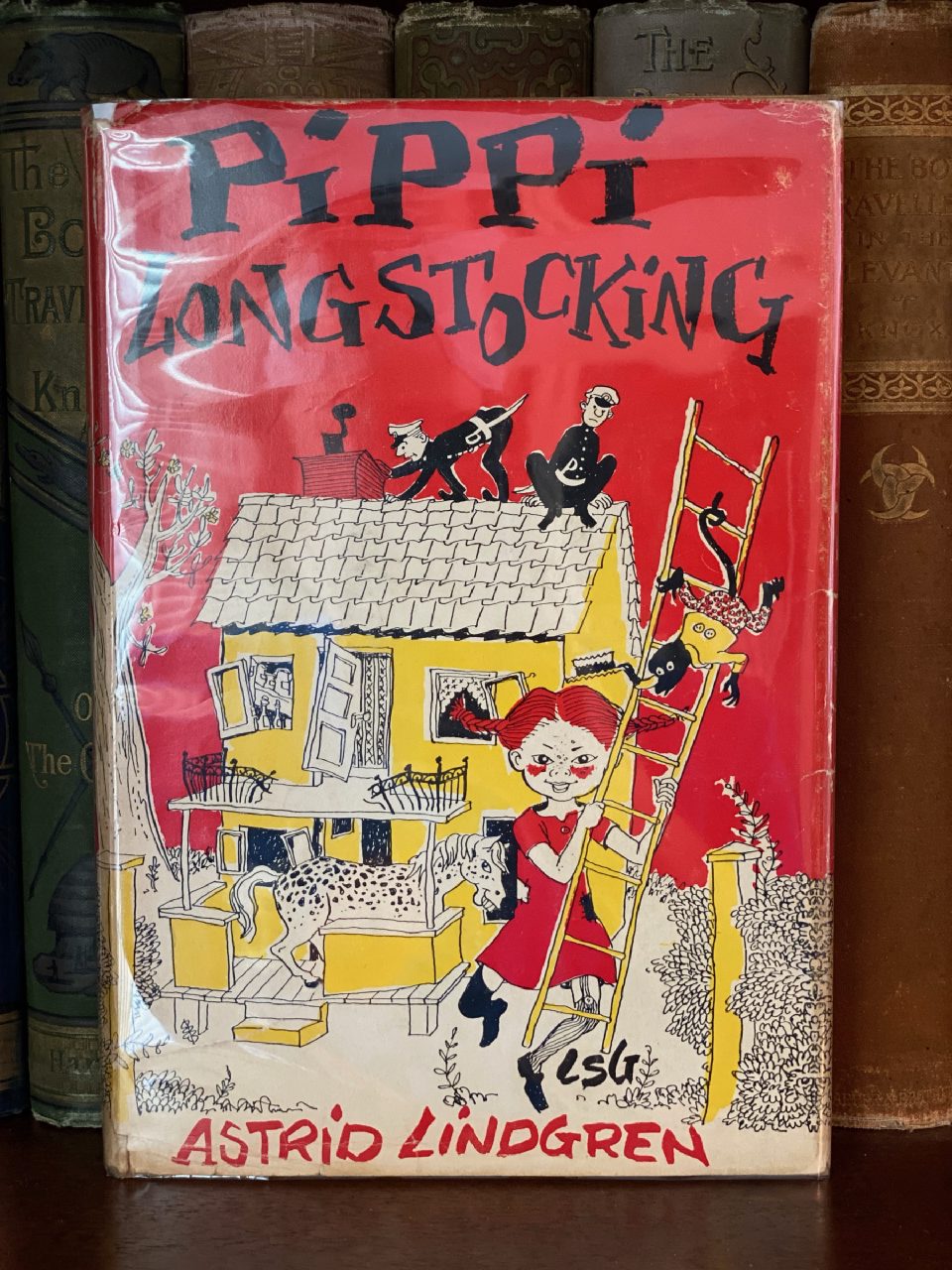 Front cover of Drew's copy of Pippi Longstocking