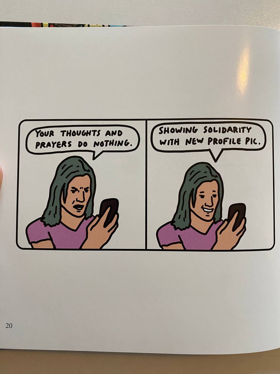 Physical detail of Drew's copy of Savage Memes Vol. 5