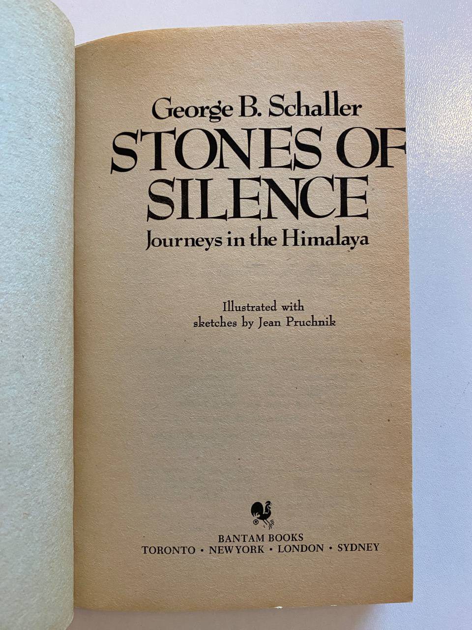 Title page of Drew's copy of Stones of Silence