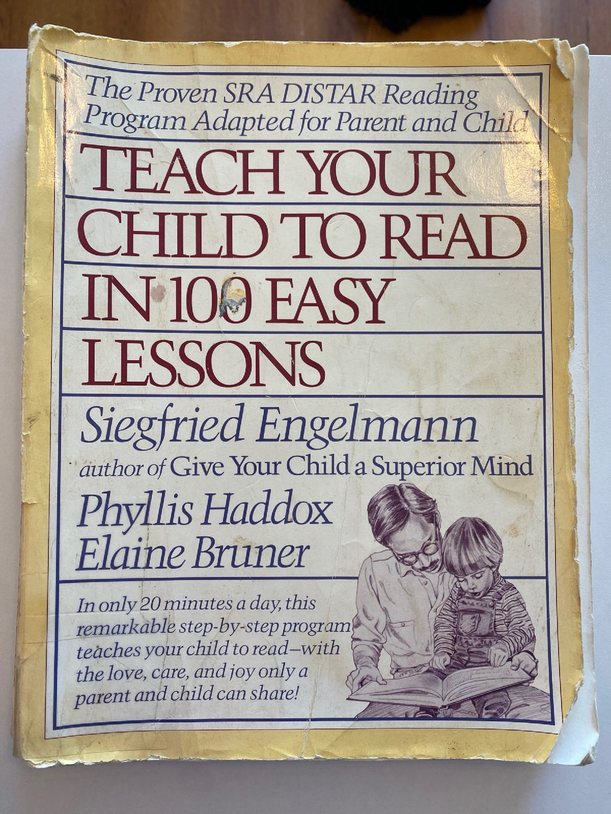 Cover of Drew's copy of Teach Your Child to Read in 100 Easy Lessons