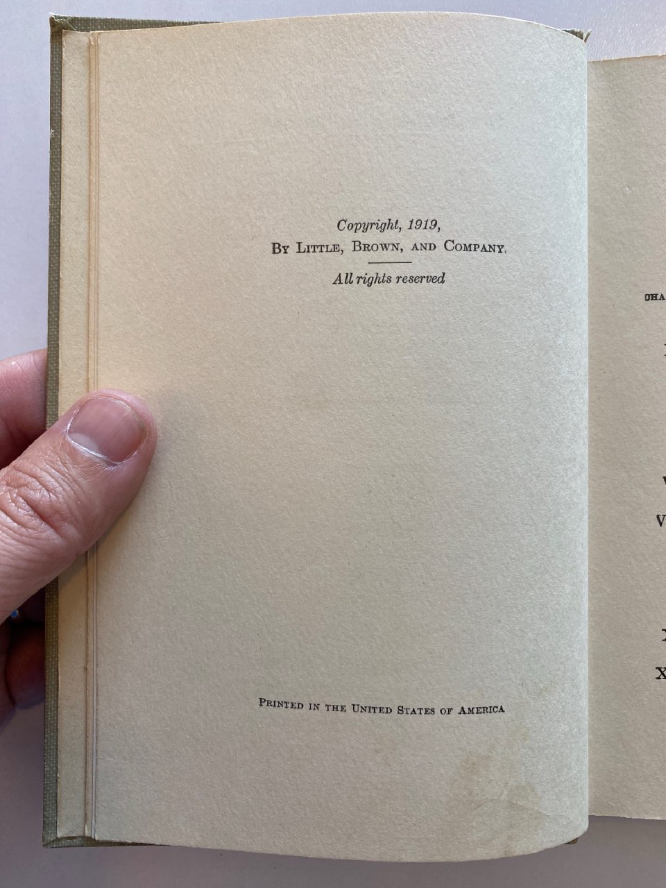 Interior or edition detail of Drew's copy of The Adventures of Bob White
