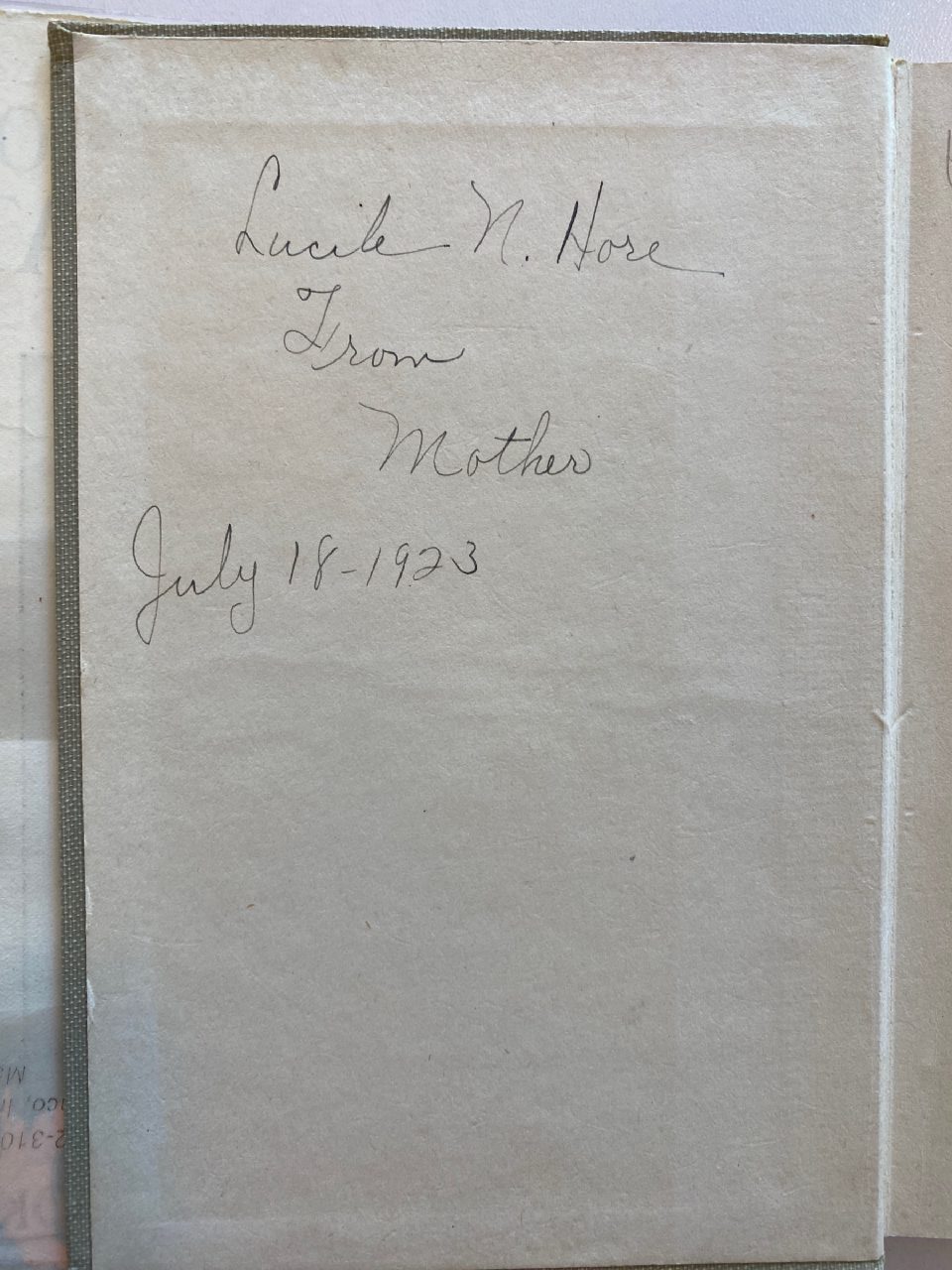 Interior or edition detail of Drew's copy of The Adventures of Jerry Muskrat