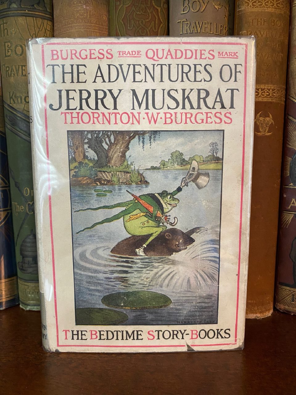 Front cover of Drew's copy of The Adventures of Jerry Muskrat