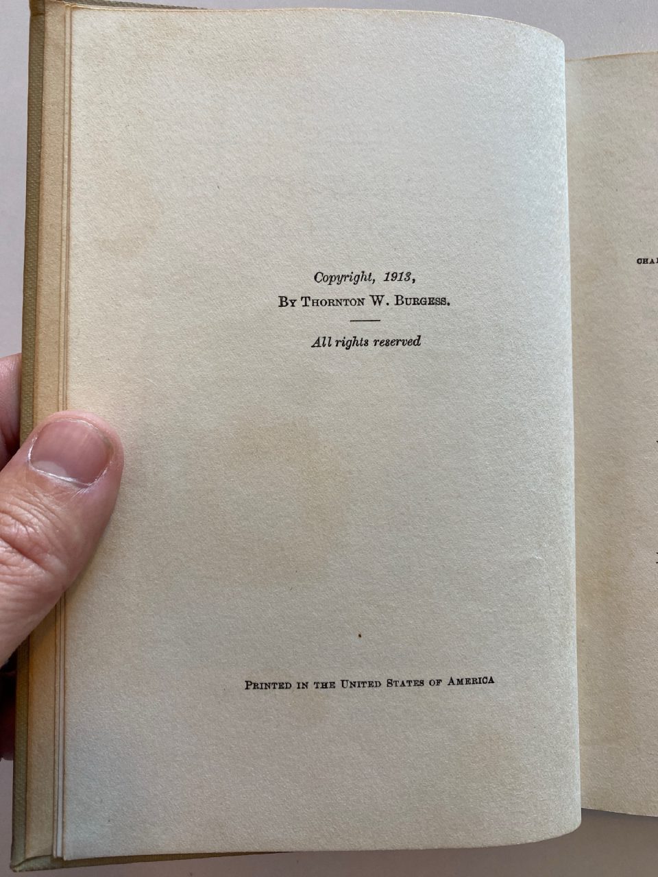 Interior or edition detail of Drew's copy of The Adventures of Reddy Fox